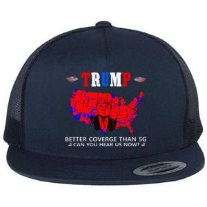 Trump Better Coverage Than 5g Can You Hear Us Now Usa Map Flat Bill Trucker Hat