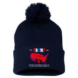 Trump Better Coverage Than 5g Can You Hear Us Now Usa Map Pom Pom 12in Knit Beanie