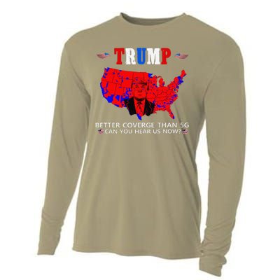 Trump Better Coverage Than 5g Can You Hear Us Now Usa Map Cooling Performance Long Sleeve Crew