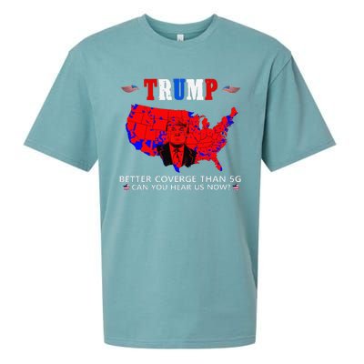 Trump Better Coverage Than 5g Can You Hear Us Now Usa Map Sueded Cloud Jersey T-Shirt