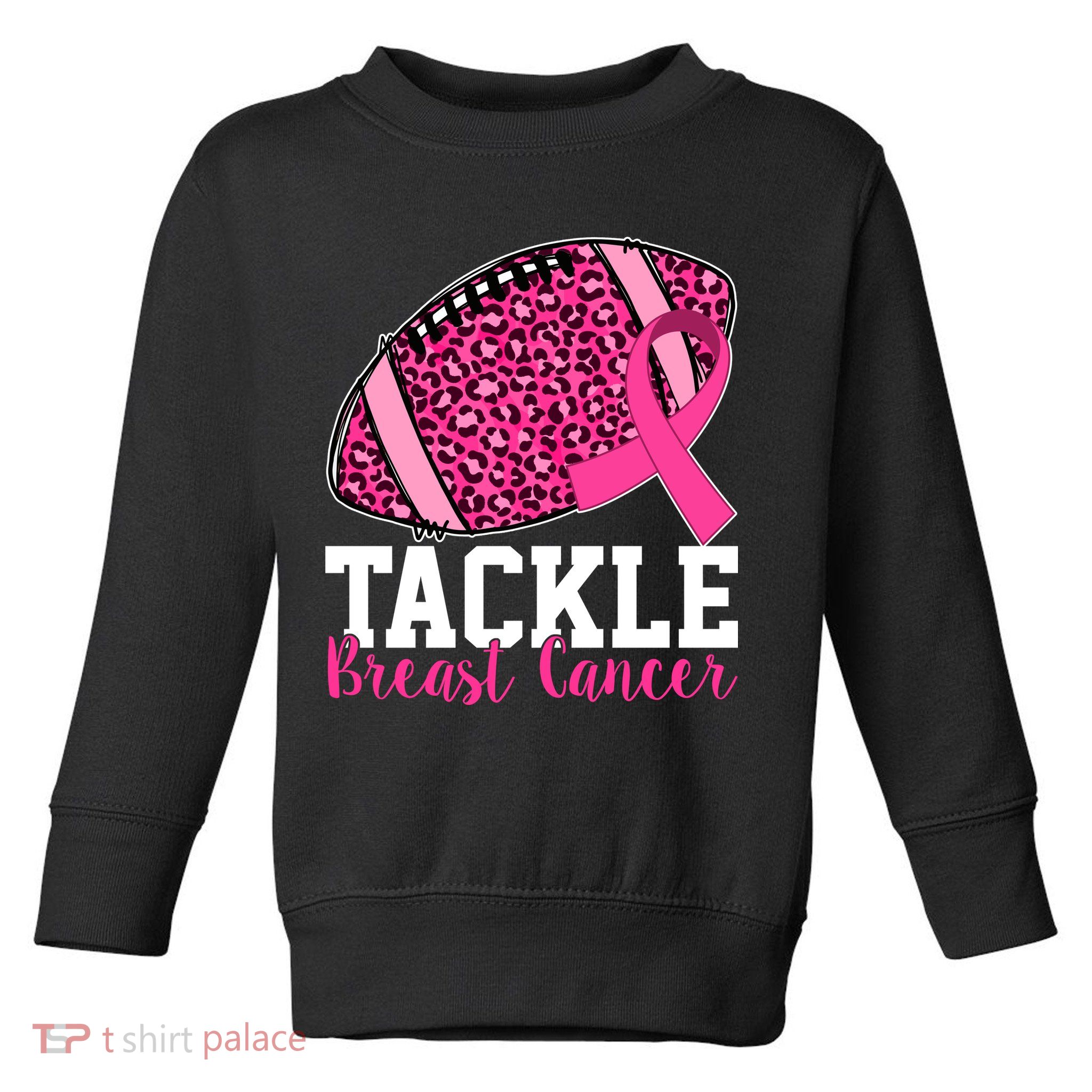Tackle Breast Cancer Football Ribbon Awareness Toddler Sweatshirt