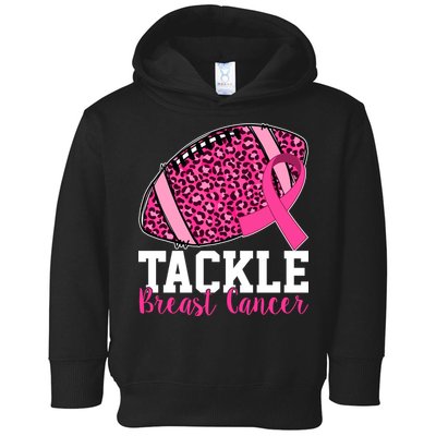 Tackle Breast Cancer Football Ribbon Awareness Toddler Hoodie