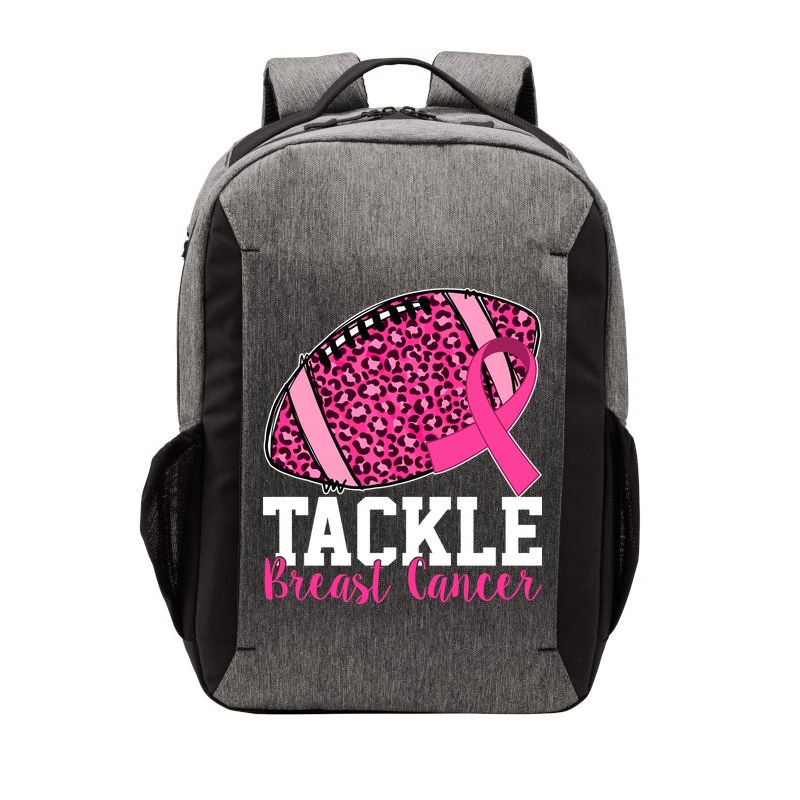 Tackle Breast Cancer Football Ribbon Awareness Vector Backpack