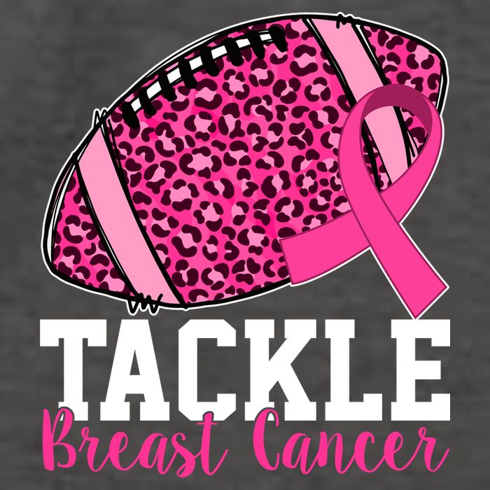 Tackle Breast Cancer Football Ribbon Awareness Vector Backpack