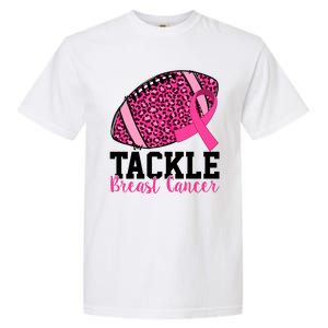 Tackle Breast Cancer Football Ribbon Awareness Garment-Dyed Heavyweight T-Shirt