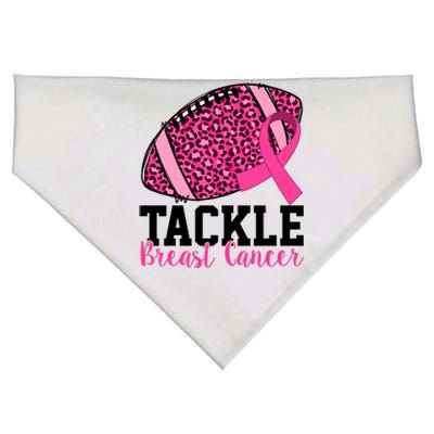 Tackle Breast Cancer Football Ribbon Awareness USA-Made Doggie Bandana