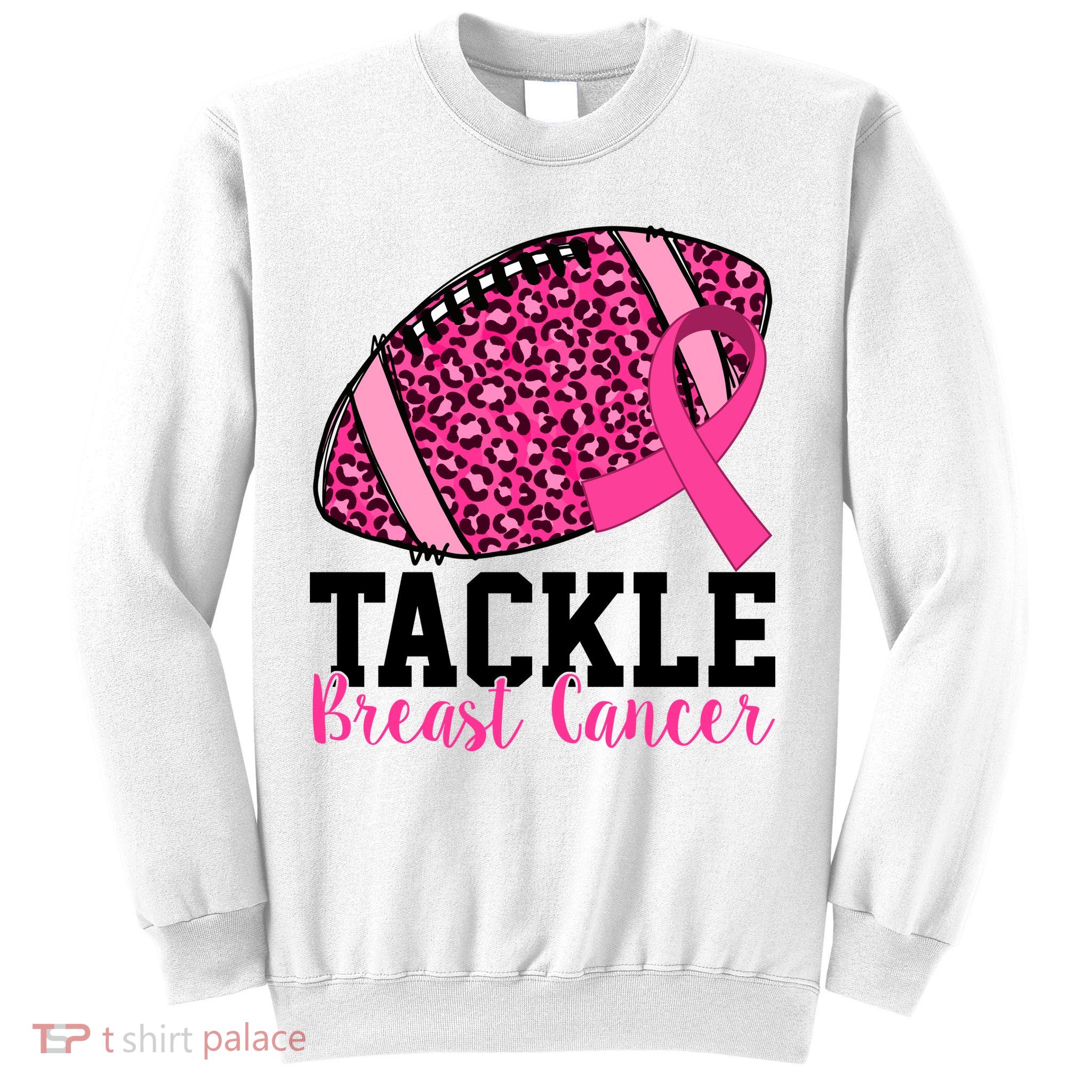 Tackle Breast Cancer Football Ribbon Awareness Sweatshirt