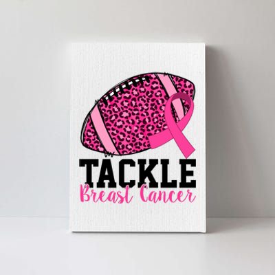 Tackle Breast Cancer Football Ribbon Awareness Canvas