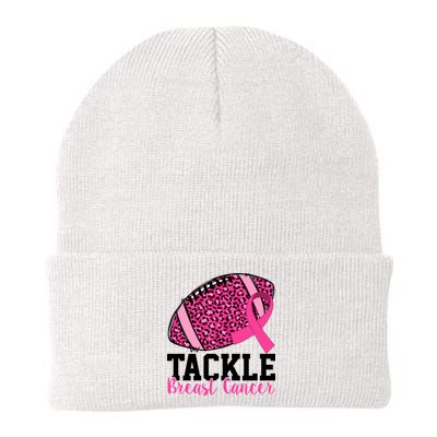 Tackle Breast Cancer Football Ribbon Awareness Beanie