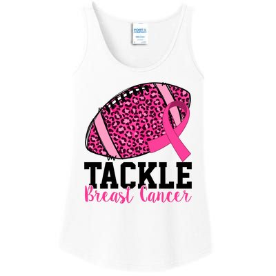 Tackle Breast Cancer Football Ribbon Awareness Ladies Essential Tank