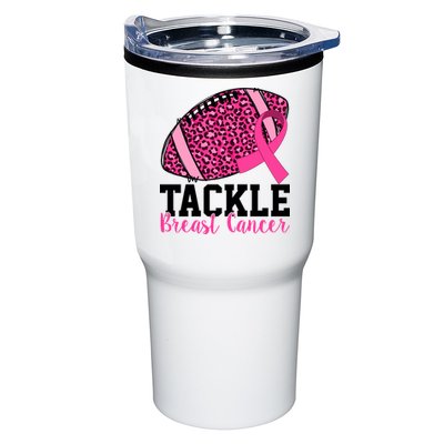 Tackle Breast Cancer Football Ribbon Awareness Tumbler