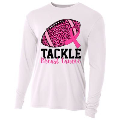 Tackle Breast Cancer Football Ribbon Awareness Cooling Performance Long Sleeve Crew