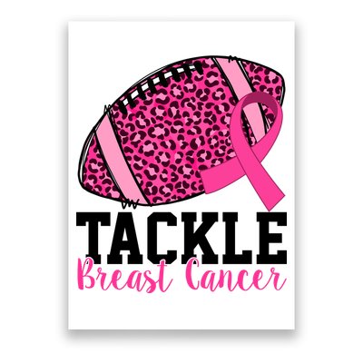 Tackle Breast Cancer Football Ribbon Awareness Poster