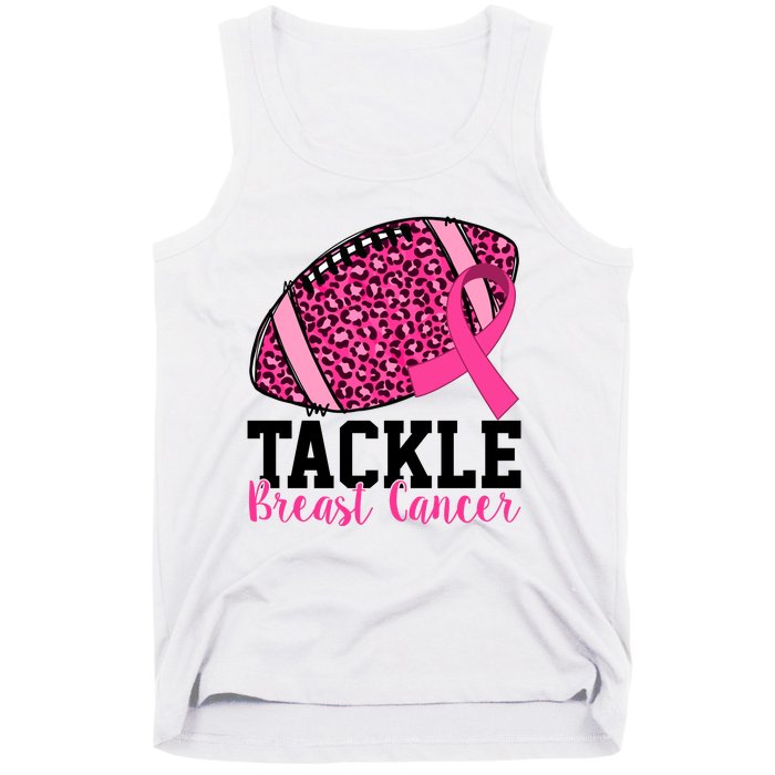 Tackle Breast Cancer Football Ribbon Awareness Tank Top