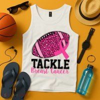 Tackle Breast Cancer Football Ribbon Awareness Tank Top