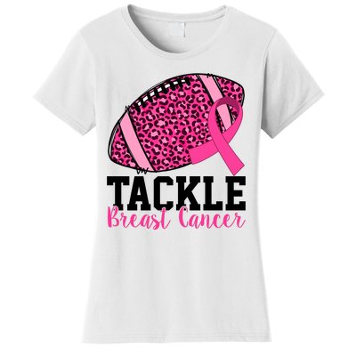 Tackle Breast Cancer Football Ribbon Awareness Women's T-Shirt