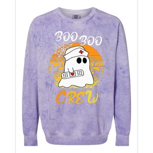 The Boo Crew Halloween Ghost The Boo Crew Nurse Colorblast Crewneck Sweatshirt