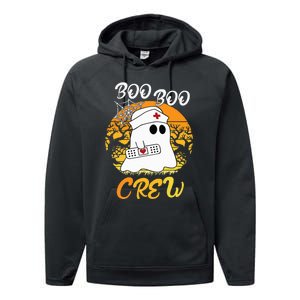 The Boo Crew Halloween Ghost The Boo Crew Nurse Performance Fleece Hoodie