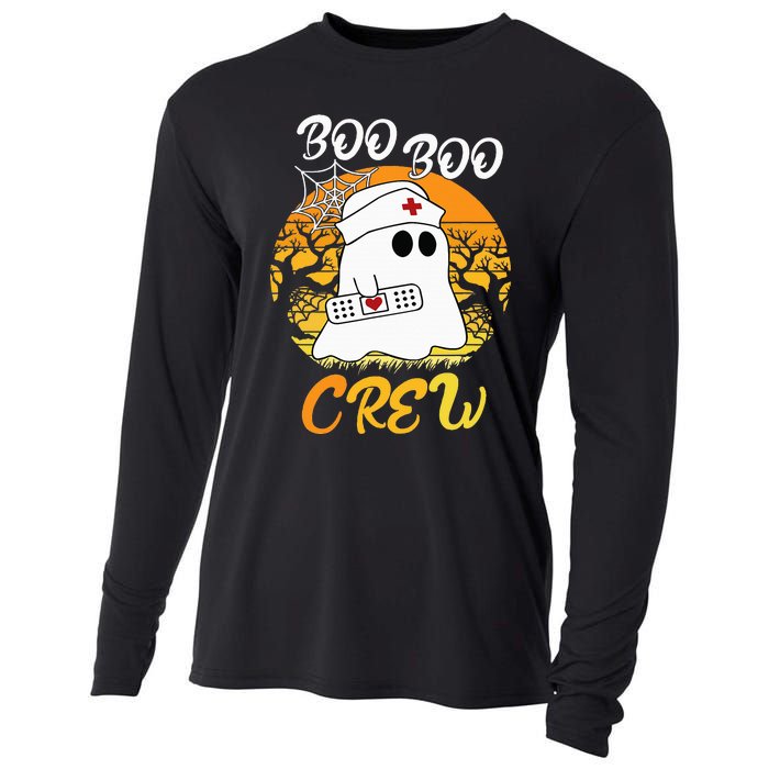 The Boo Crew Halloween Ghost The Boo Crew Nurse Cooling Performance Long Sleeve Crew