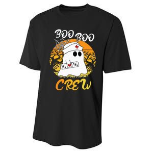 The Boo Crew Halloween Ghost The Boo Crew Nurse Performance Sprint T-Shirt