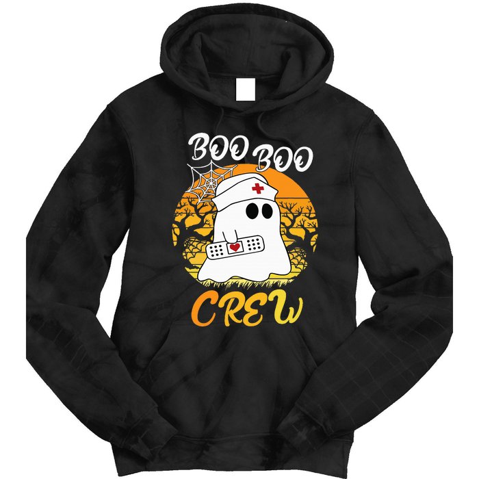 The Boo Crew Halloween Ghost The Boo Crew Nurse Tie Dye Hoodie