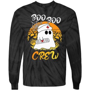 The Boo Crew Halloween Ghost The Boo Crew Nurse Tie-Dye Long Sleeve Shirt