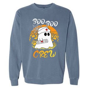 The Boo Crew Halloween Ghost The Boo Crew Nurse Garment-Dyed Sweatshirt