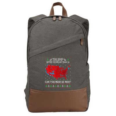 Trump Better Coverage Than 5g. Can Your Hear Us Now On Back Cotton Canvas Backpack