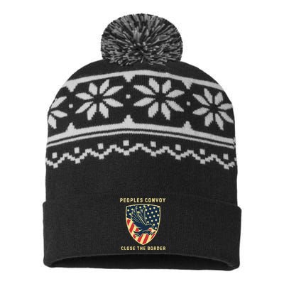 Texas Border Crisis Peoples Convoy USA-Made Snowflake Beanie