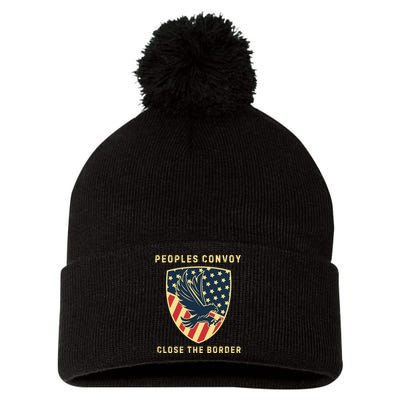 Texas Border Crisis Peoples Convoy Pom Pom 12in Knit Beanie