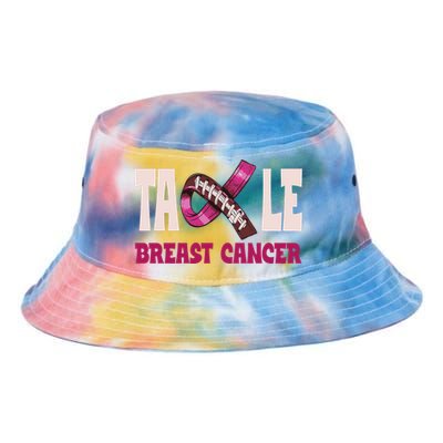 Tackle Breast Cancer Awareness Football Tie Dye Newport Bucket Hat