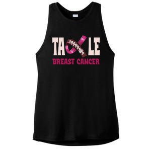 Tackle Breast Cancer Awareness Football Ladies PosiCharge Tri-Blend Wicking Tank