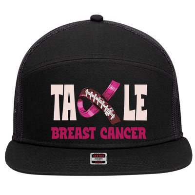 Tackle Breast Cancer Awareness Football 7 Panel Mesh Trucker Snapback Hat