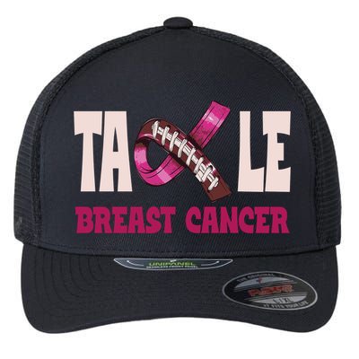 Tackle Breast Cancer Awareness Football Flexfit Unipanel Trucker Cap