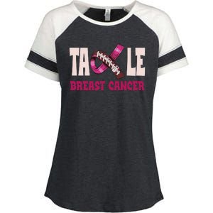 Tackle Breast Cancer Awareness Football Enza Ladies Jersey Colorblock Tee