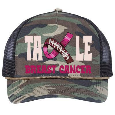 Tackle Breast Cancer Awareness Football Retro Rope Trucker Hat Cap