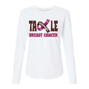 Tackle Breast Cancer Awareness Football Womens Cotton Relaxed Long Sleeve T-Shirt