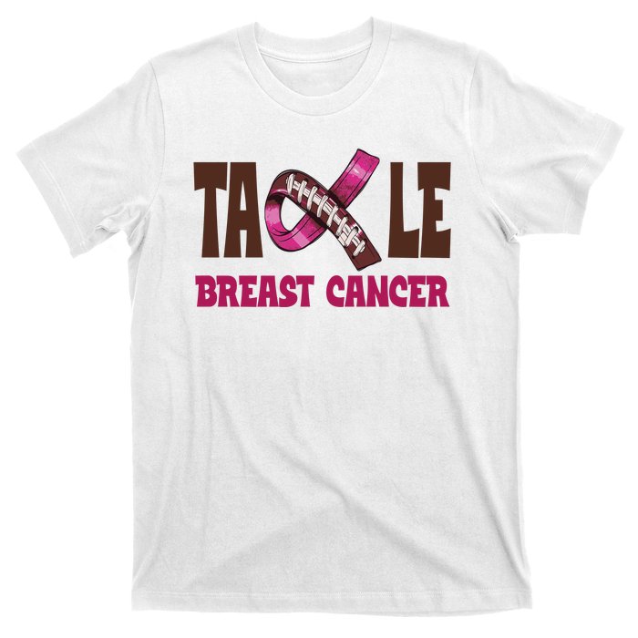 Tackle Breast Cancer Awareness Football T-Shirt