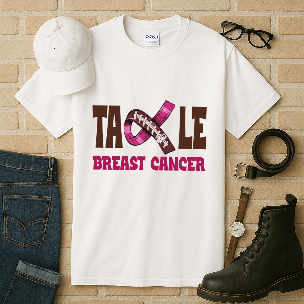 Tackle Breast Cancer Awareness Football Tall T-Shirt