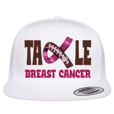 Tackle Breast Cancer Awareness Football Flat Bill Trucker Hat