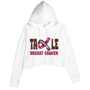 Tackle Breast Cancer Awareness Football Crop Fleece Hoodie