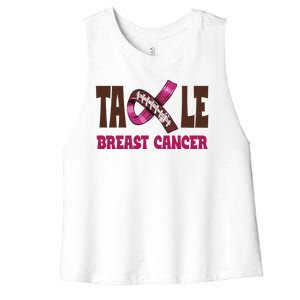 Tackle Breast Cancer Awareness Football Women's Racerback Cropped Tank