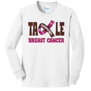 Tackle Breast Cancer Awareness Football Kids Long Sleeve Shirt