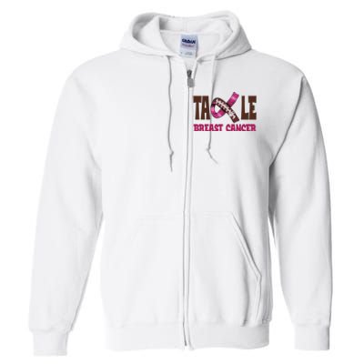 Tackle Breast Cancer Awareness Football Full Zip Hoodie