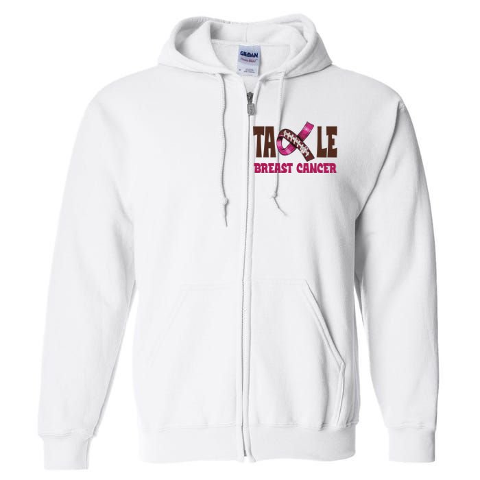 Tackle Breast Cancer Awareness Football Full Zip Hoodie