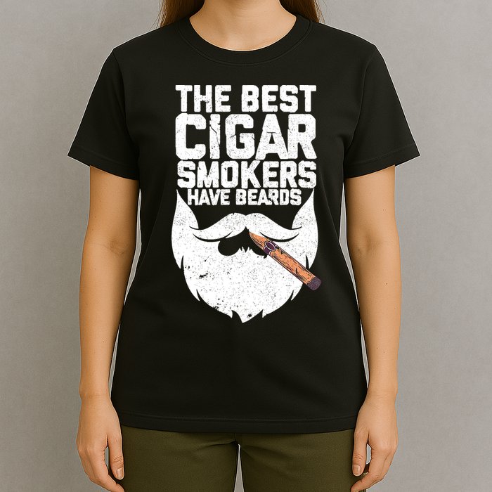 The Best Cigar Smokers Have Beards Cigar Bearded Dad T-Shirt