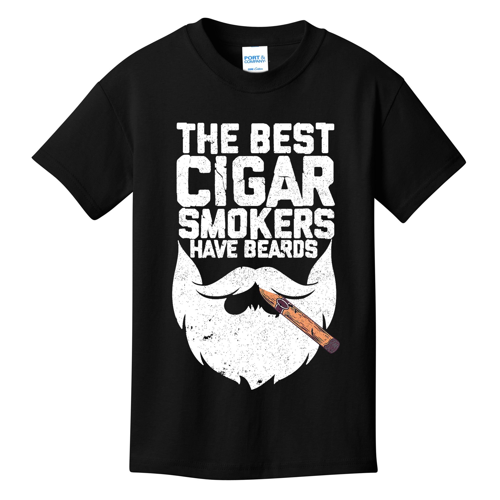 The Best Cigar Smokers Have Beards Cigar Bearded Dad Kids T-Shirt
