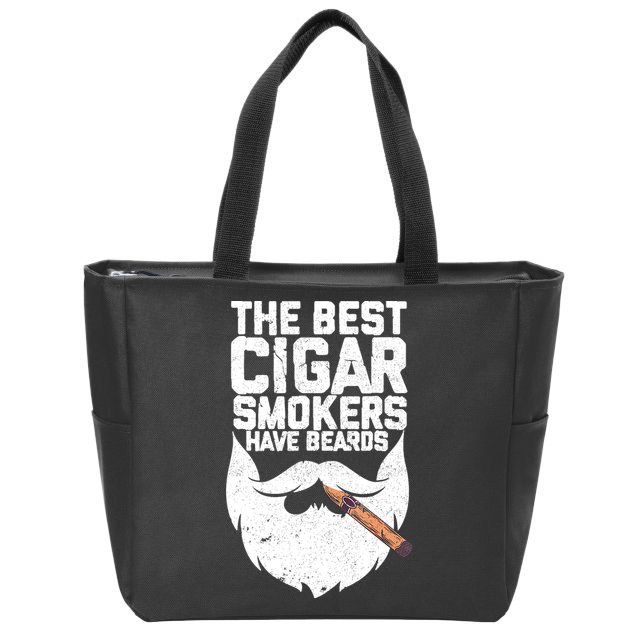 The Best Cigar Smokers Have Beards Cigar Bearded Dad Zip Tote Bag