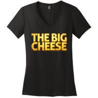 The Big Cheese Funny Birthday For Vegan Fiend Women's V-Neck T-Shirt