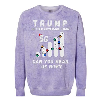 Trump Better Coverage Than 5g Wave Column Funny Christmas Colorblast Crewneck Sweatshirt